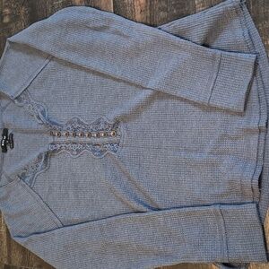 Miss Me Blue Lace-Trimmed Thermal